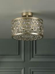 Laura Ashley Tilbrook Small Flush Ceiling Light, Champagne - thumbnail 6