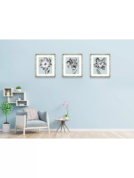 Brookpace Lascelles 'Tulip on Blue 1' Framed Print & Mount, 46 x 36cm, Blue - thumbnail 4