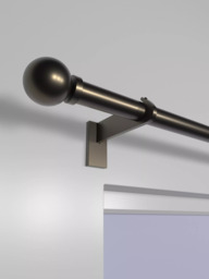 John Lewis Made to Order Select Eyelet Curtain Pole with Ball Finial, Wall Fix, Dia.25mm - thumbnail 2