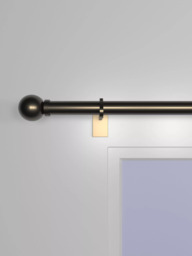 John Lewis Made to Order Select Eyelet Curtain Pole with Ball Finial, Wall Fix, Dia.25mm - thumbnail 3