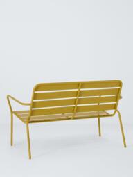 John Lewis 2-Seater Metal Garden Bench, Gold Olive - thumbnail 3