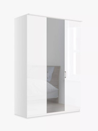 John Lewis Elstra 150cm Wardrobe with Glass and Mirrored Hinged Doors - thumbnail 1
