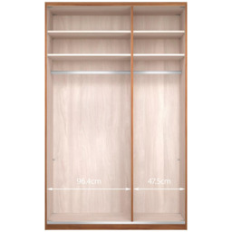 John Lewis Elstra 150cm Wardrobe with Glass and Mirrored Hinged Doors - thumbnail 3
