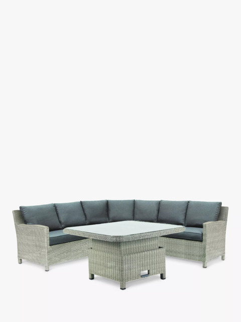 KETTLER Palma Grande 6-Seater Corner Garden Lounging/Dining Set with Glass Top High/Low Table