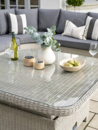KETTLER Palma Grande 6-Seater Corner Garden Lounging/Dining Set with Glass Top High/Low Table - thumbnail 6