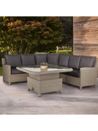 KETTLER Palma Grande 6-Seater Corner Garden Lounging/Dining Set with Glass Top High/Low Table - thumbnail 3