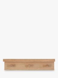 Garden Trading Hambledon Oak Wood Shelf with 3 Pegs, Natural