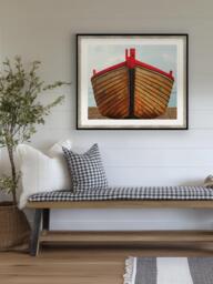 Brookpace Lascelles 'Fishing Boat' Framed Print, 76 x 66cm, Natural - thumbnail 2