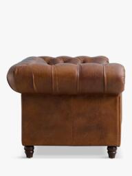 Halo Earle Chesterfield Large 3 Seater Leather Sofa, London Leather - thumbnail 4