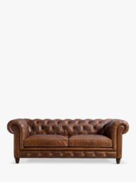Halo Earle Chesterfield Large 3 Seater Leather Sofa, London Leather - thumbnail 1