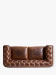 Halo Earle Chesterfield Large 3 Seater Leather Sofa, London Leather - thumbnail 6