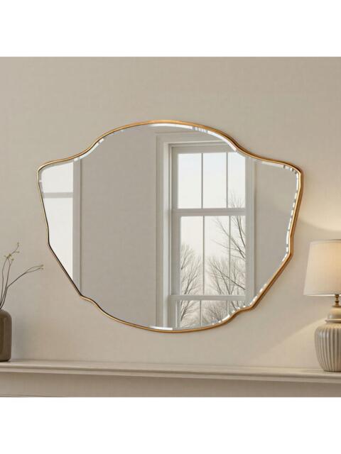 Yearn Celeste Wood Frame Wall Mirror, 80 x 120cm, Gold - image 1
