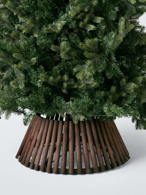 John Lewis Slatted Wood Christmas Tree Skirt, Brown - image 1