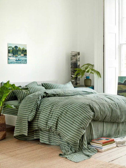 Piglet in Bed Pembroke Stripe Linen Bedding - image 1