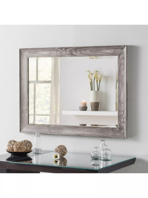 Yearn Wood-Effect Rectangular Wall Mirror - image 1