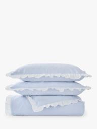 Christy Cotton Stripe Seersucker Duvet Cover Set - thumbnail 4