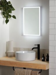 John Lewis Aura Wall Mounted Illuminated Bathroom Mirror - thumbnail 2