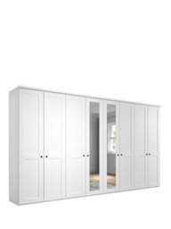 John Lewis Marlow 400cm Mirrored Hinged Wardrobe, White