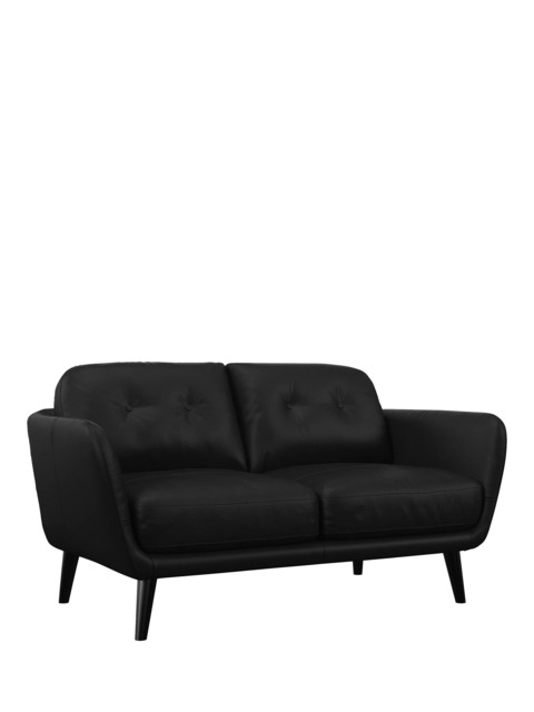 John Lewis Arlo Small 2 Seater Leather Sofa, Dark Leg - image 1