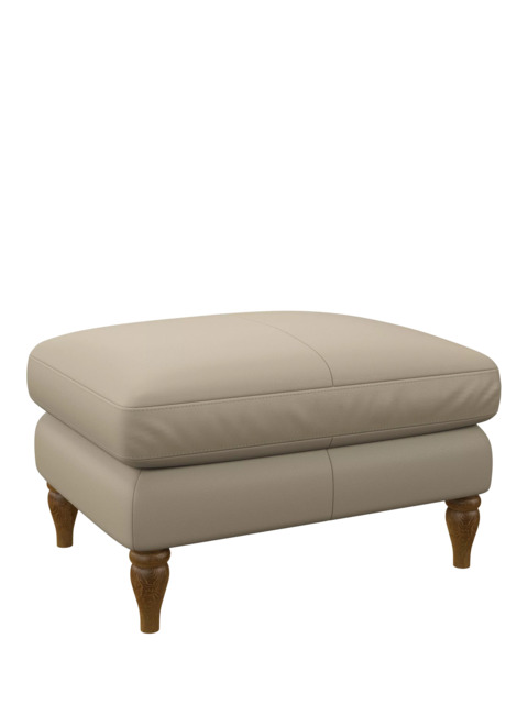 John Lewis Camber Leather Footstool, Light Leg - image 1