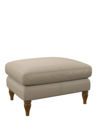 John Lewis Camber Leather Footstool, Light Leg