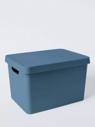 John Lewis Stackable Plastic Storage Box with Lid, Large - thumbnail 1