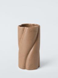 John Lewis Twist Ceramic Vase, H25cm, Brown