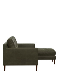 John Lewis Draper II RHF Chaise Leather Sofa, Dark Leg - thumbnail 3