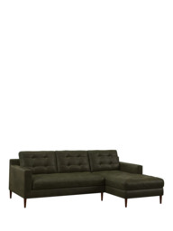 John Lewis Draper II RHF Chaise Leather Sofa, Dark Leg - thumbnail 1