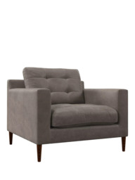 John Lewis Draper II Leather Armchair, Dark Leg - thumbnail 1