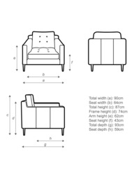John Lewis Draper II Leather Armchair, Dark Leg - thumbnail 2