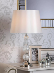 Laura Ashley Bradshaw Table Lamp, Polished Nickel - thumbnail 1