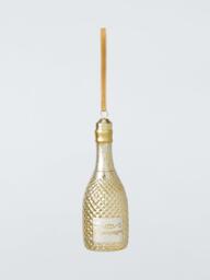 John Lewis The Connoisseur Champagne Bottle Bauble, Gold - thumbnail 1