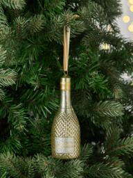 John Lewis The Connoisseur Champagne Bottle Bauble, Gold - thumbnail 2