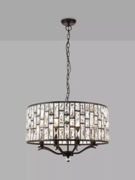 Bay Lighting Onyx Crystal Ceiling Light, Large, Clear/Metallic Bronze