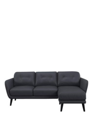 John Lewis Arlo RHF Chaise Leather Sofa, Dark Leg - thumbnail 5