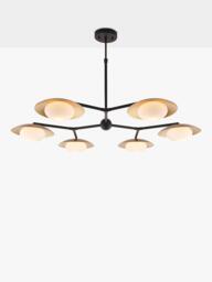 Bay Lighting Rajka 6 Arm Ceiling Light, Bronze - thumbnail 1