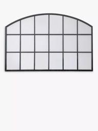 John Lewis Metal Frame Overmantel Wall Mirror, 120 x 80cm, Black - thumbnail 1