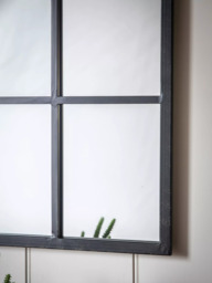 John Lewis Metal Frame Overmantel Wall Mirror, 120 x 80cm, Black - thumbnail 6