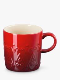Le Creuset Stoneware L'Etoile Christmas Star Mug, 350ml, Cerise
