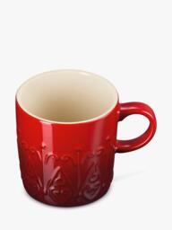 Le Creuset Stoneware L'Etoile Christmas Star Mug, 350ml, Cerise - thumbnail 3