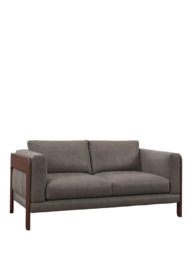 John Lewis Nest Medium 2 Seater Leather Sofa, Dark Leg