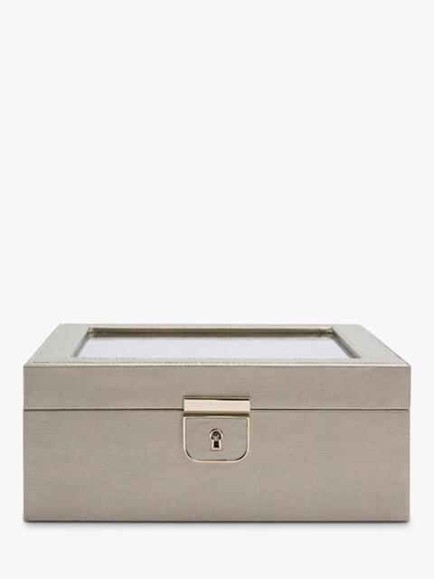 WOLF Palermo Leather 6 Piece Watch Box, Pewter - image 1