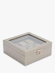 WOLF Palermo Leather 6 Piece Watch Box, Pewter - thumbnail 3