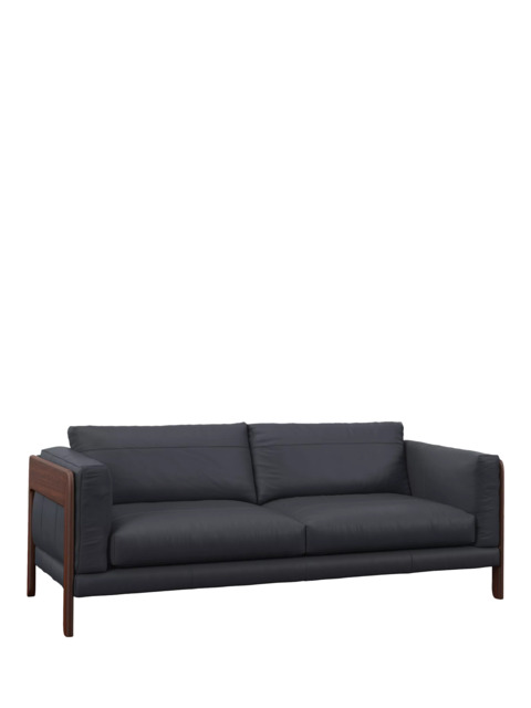 John Lewis Nest Grand 4 Seater Leather Sofa, Dark Leg - image 1