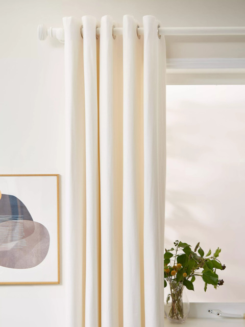 John Lewis Arlo Pair Lined Eyelet Curtains - image 1