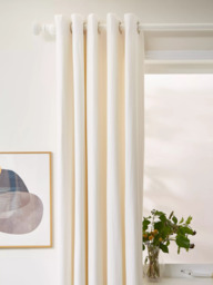 John Lewis Arlo Pair Lined Eyelet Curtains - thumbnail 1
