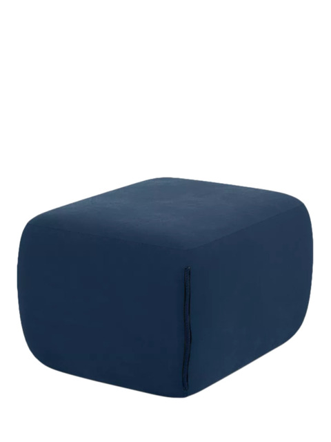 Cozmo Cozy Pouffe Footstool, Blue Velvet Blue Piping - image 1