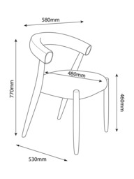 John Lewis Odell Dining Chair, Walnut Leg, Atlas Kiln - thumbnail 3