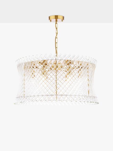 Där Loire 6 Light Pendant Ceiling Light, Brass/Clear - image 1